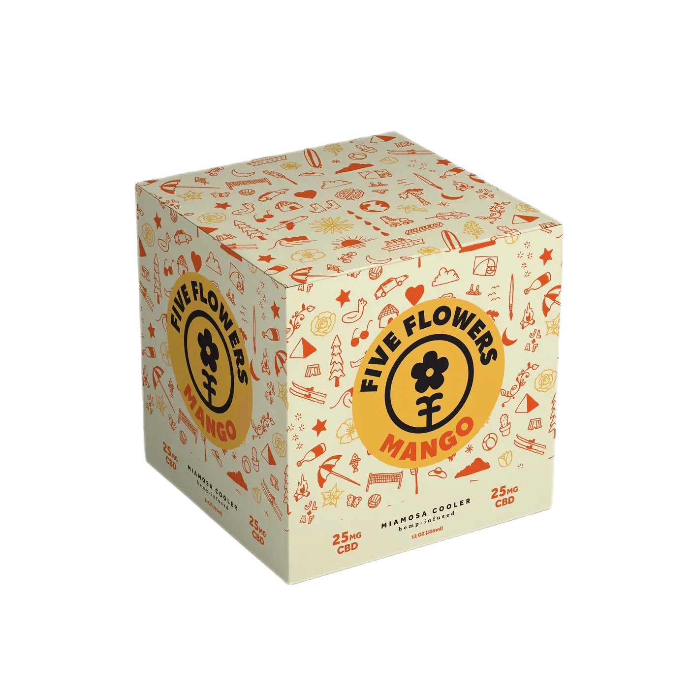 Five Flowers CBD Seltzer 25 mg Miamosa Chiller - SourceCBDOil
