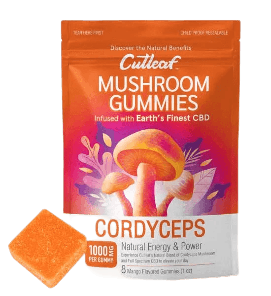 cutleaf - Cutleaf Cordyceps Mango Mushroom CBD Gummies - Shop Coastal Hemp Co