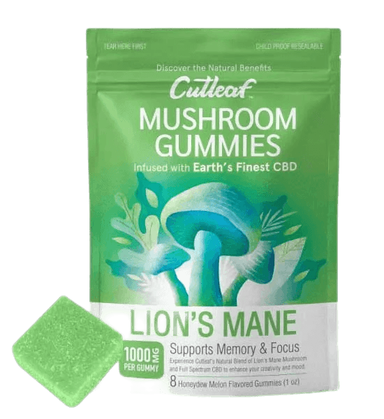 cutleaf - Cutleaf Lion's Mane Honeydew Melon Mushroom CBD Gummies - Shop Coastal Hemp Co